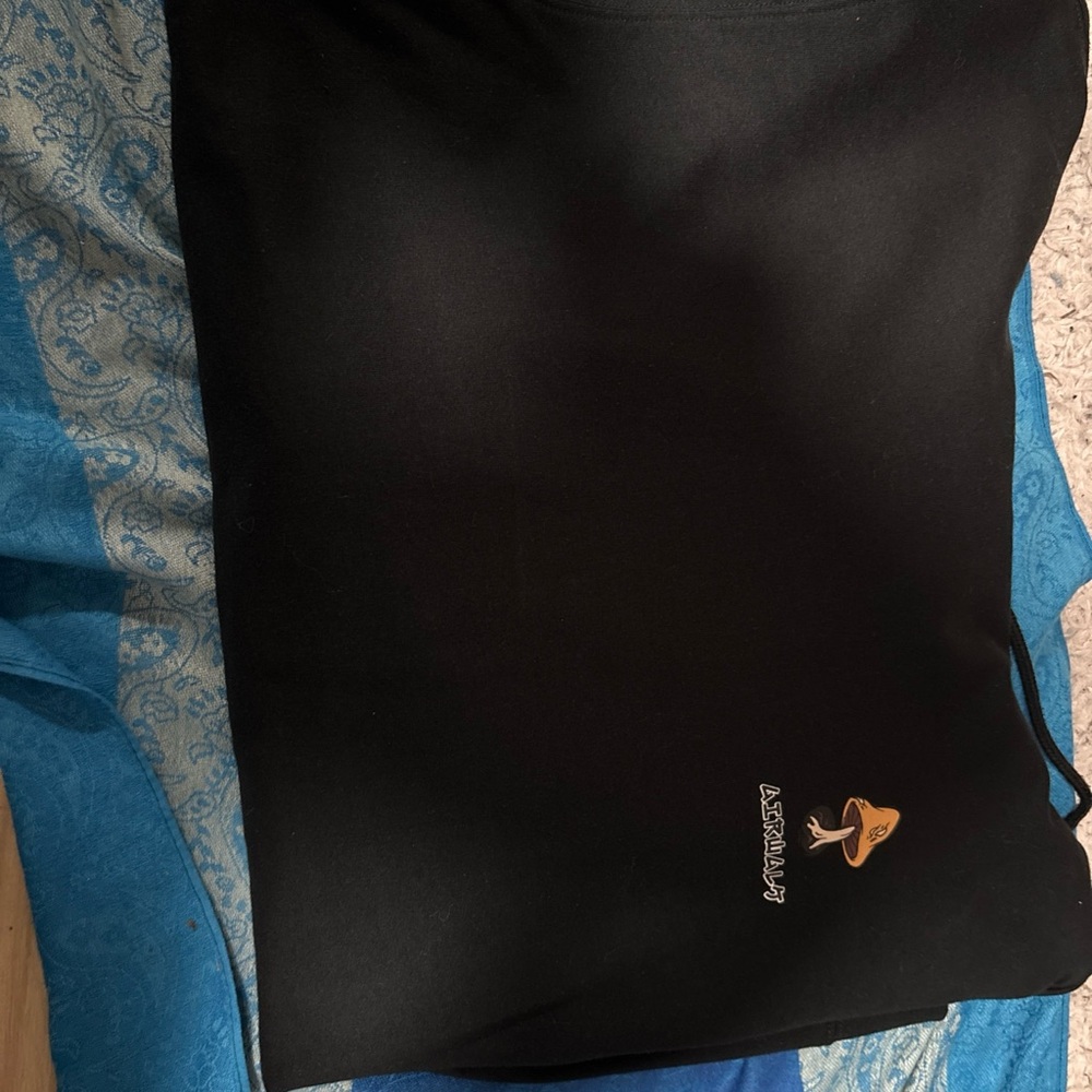 Airwalk Black Hoodie with mushroom design and skull on back